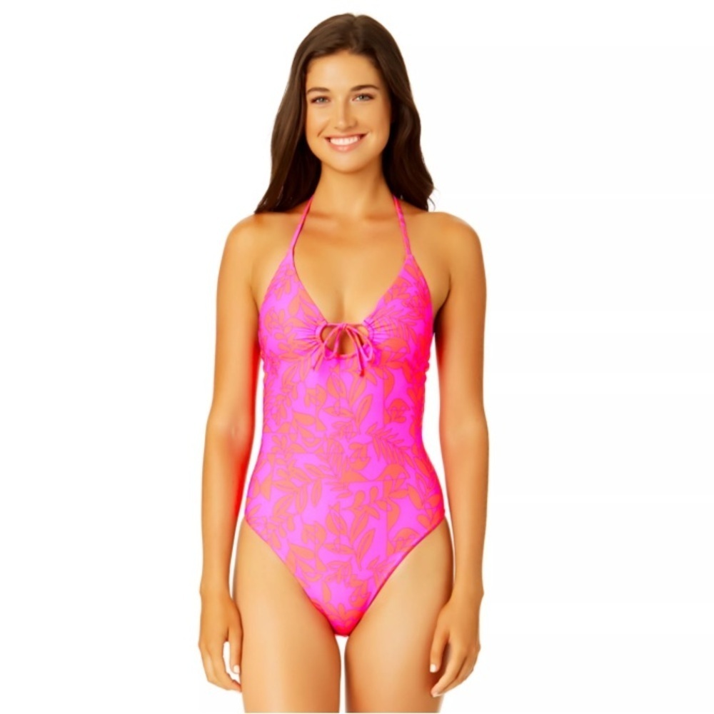 NWT HURLEY / Oceanside Mod Front Tie One Piece Swimsuit Size M Juniors